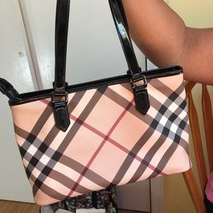 Burberry tote with patent leather